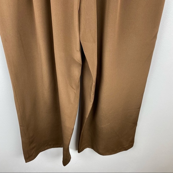 Vintage High Rise Salvatore Ferragamo 100% Silk Caramel - Picture 5 of 9
